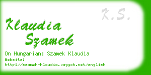 klaudia szamek business card